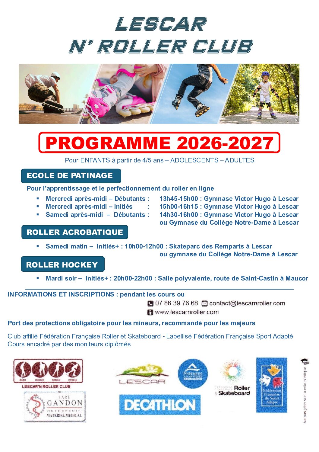 La rentrée du Lescar&rsquo;N Roller Club / Saison 2026-2027